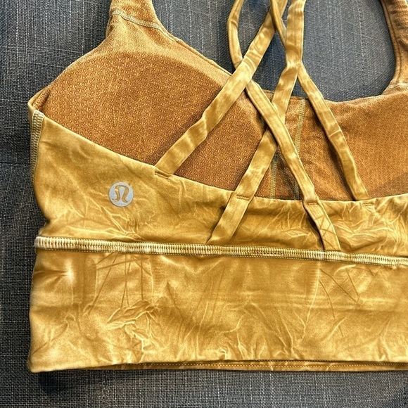 Lululemon Long Line Energy Bra Yellow NuLux Wash Size 4 - Picture 8 of 9